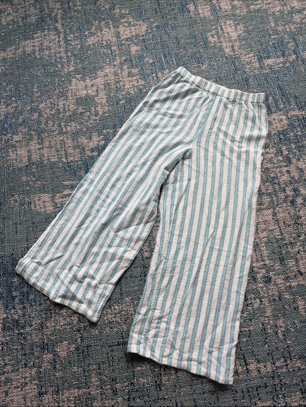 O'Neill Girls' Vertical Stripe Wide-Leg Pants - Teal & White
